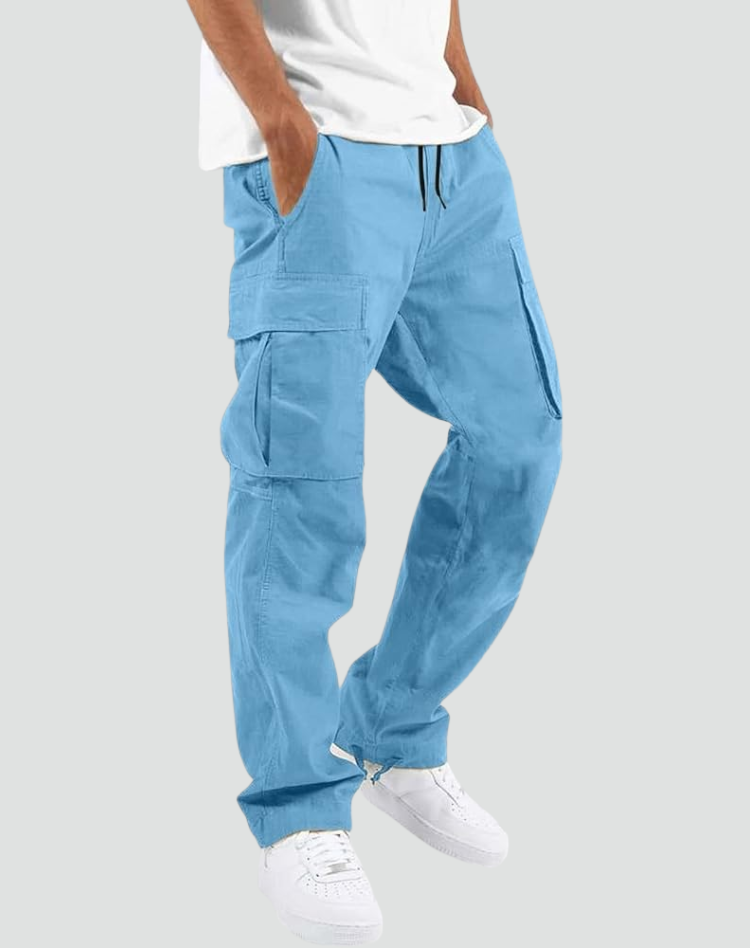 Pantalon Cargo Homme Multi-Poches Taille Ajustable