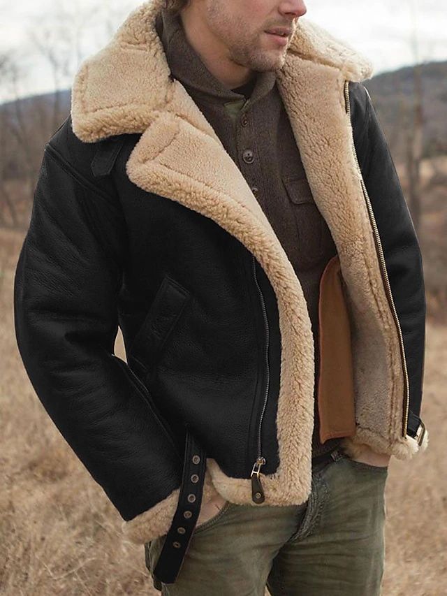 Veste Polaire Homme Doublée - Blouson Chaud Coupe Décontractée