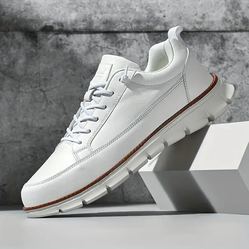 Sneakers Homme en Cuir Véritable – Semelle Orthopédique Confort