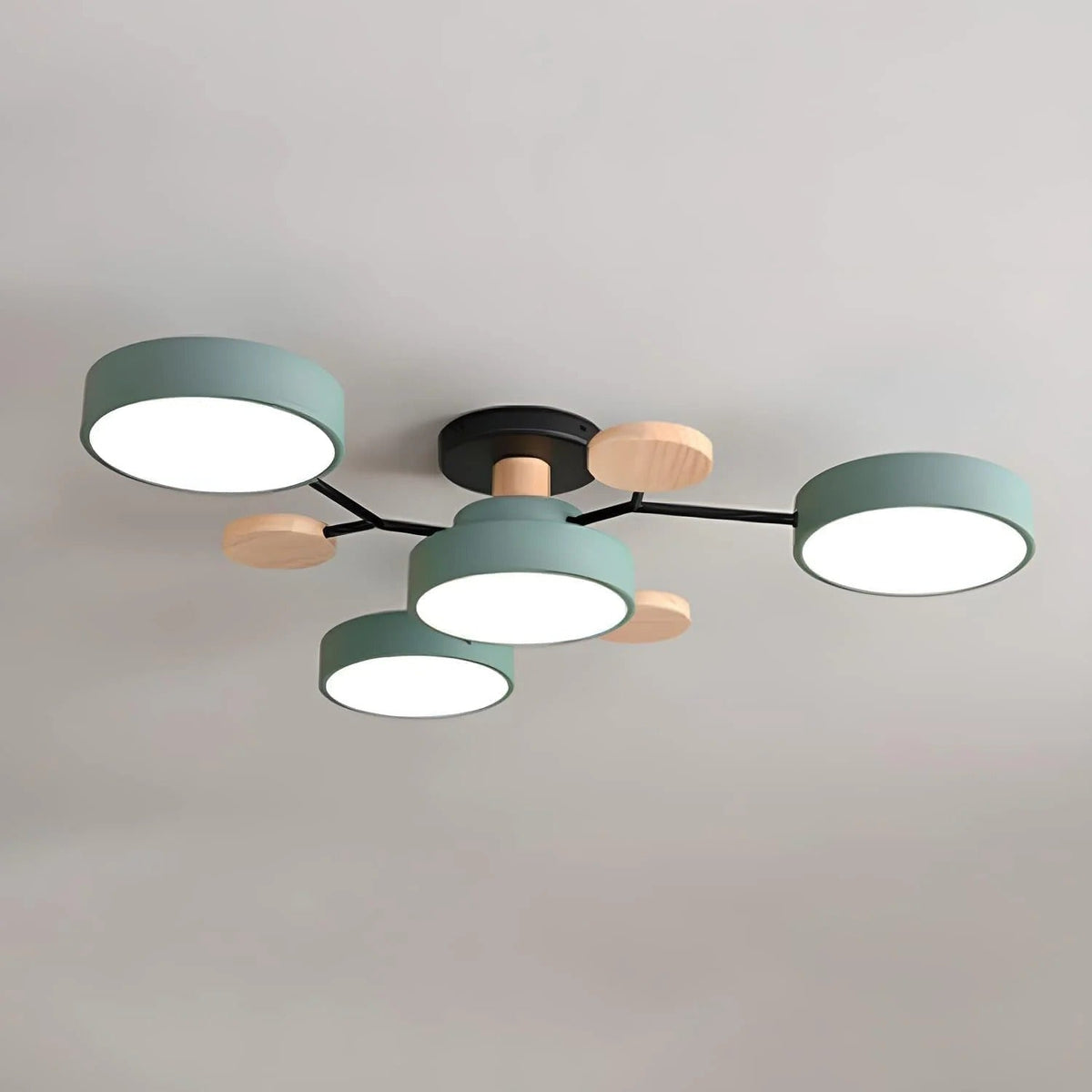 Plafonnier LED Rond en Fer - Lustre Semi-Encastré Design Contemporain