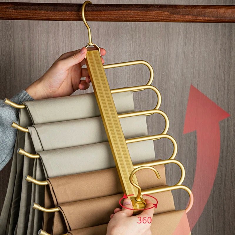 Percha que ahorra espacio – Aluminio anodizado, diseño elegante para armarios o vestidores