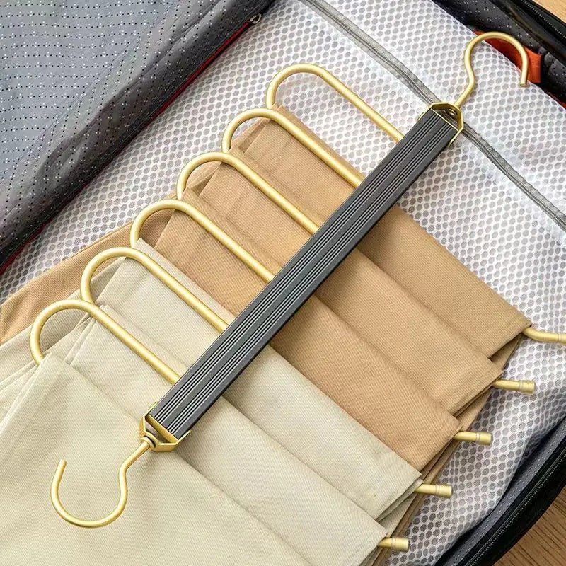 Percha que ahorra espacio – Aluminio anodizado, diseño elegante para armarios o vestidores