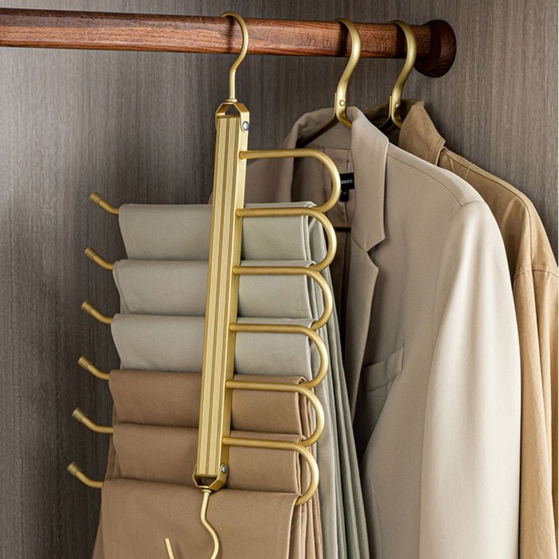 Percha que ahorra espacio – Aluminio anodizado, diseño elegante para armarios o vestidores