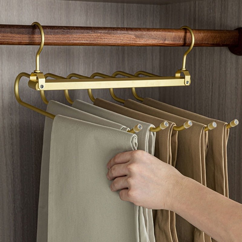 Percha que ahorra espacio – Aluminio anodizado, diseño elegante para armarios o vestidores