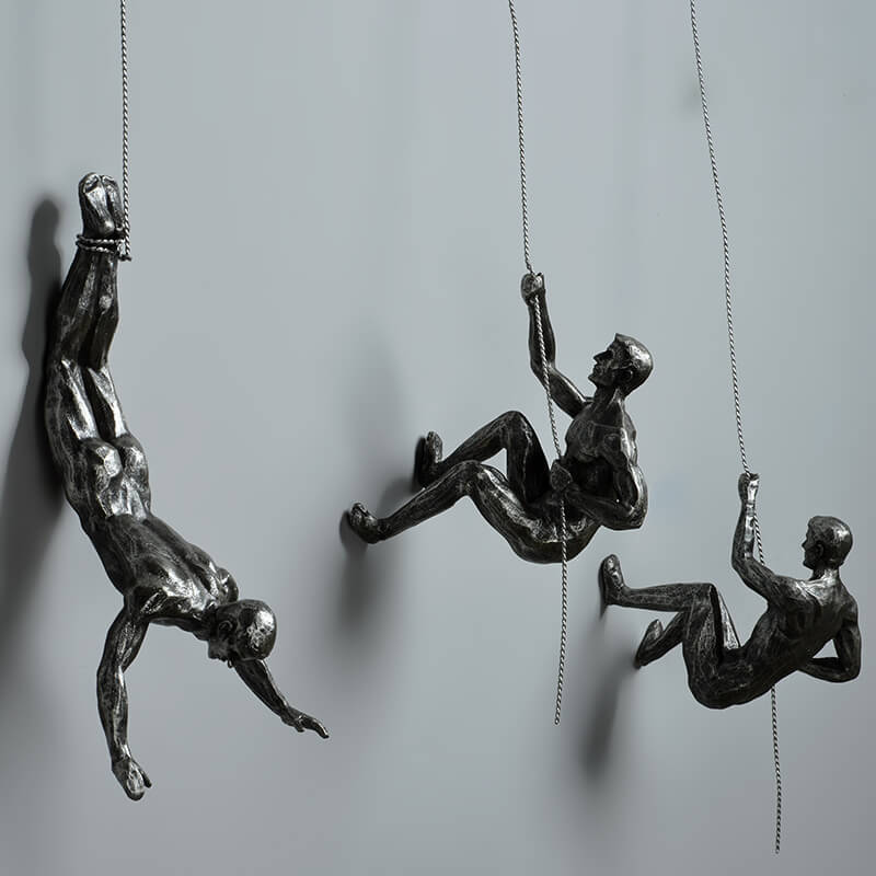 Sculpture Murale Grimpeur en Résine - Décoration Escalade