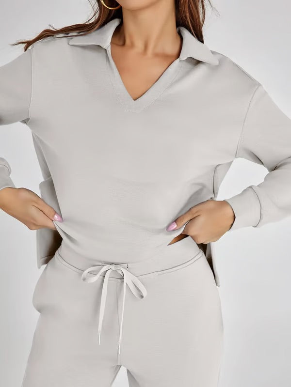 Ensemble Deux Pièces Femme Manches Longues – Tissu Doux et Confortable