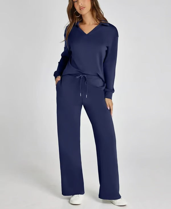 Ensemble Deux Pièces Femme Manches Longues – Tissu Doux et Confortable