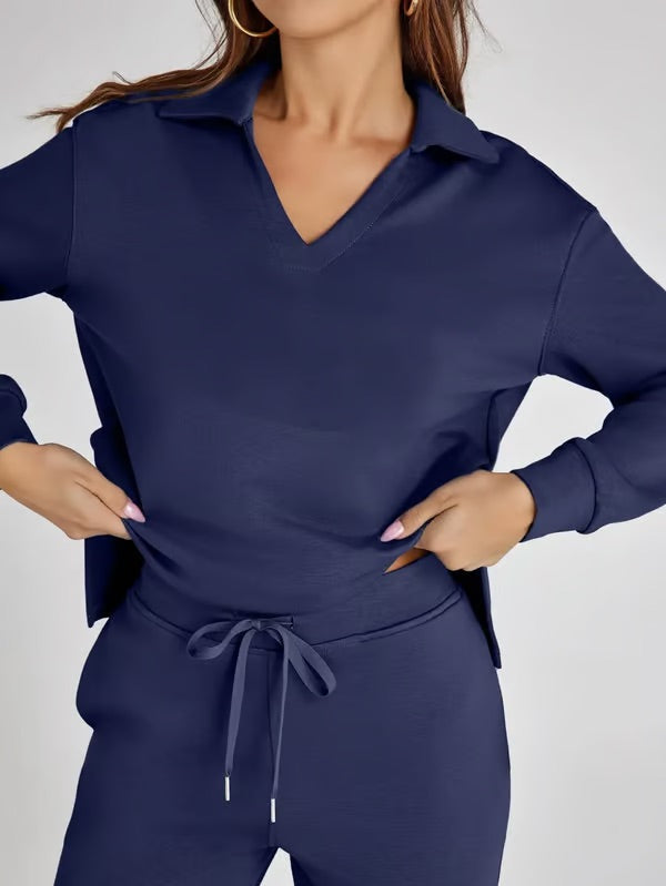 Ensemble Deux Pièces Femme Manches Longues – Tissu Doux et Confortable