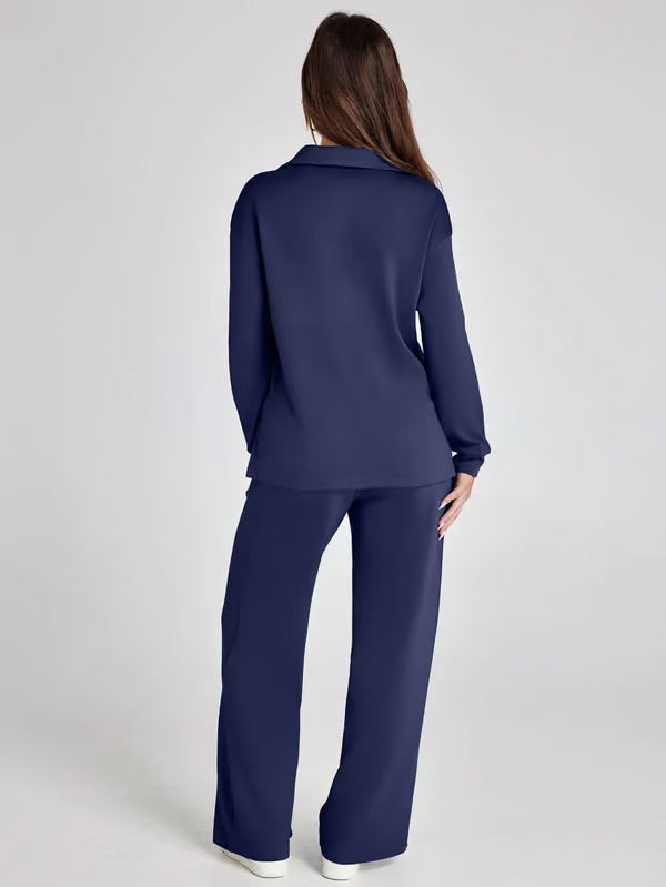 Ensemble Deux Pièces Femme Manches Longues – Tissu Doux et Confortable