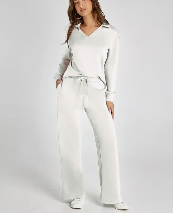 Ensemble Deux Pièces Femme Manches Longues – Tissu Doux et Confortable