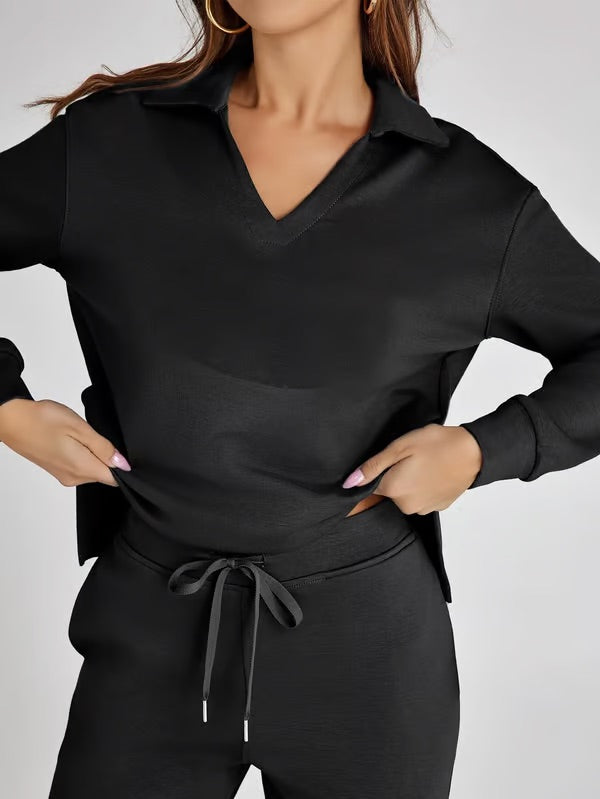 Ensemble Deux Pièces Femme Manches Longues – Tissu Doux et Confortable