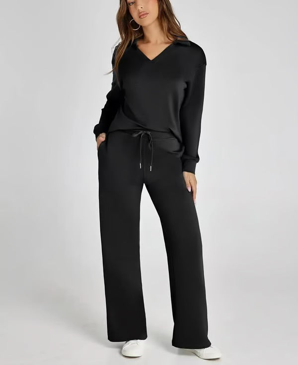 Ensemble Deux Pièces Femme Manches Longues – Tissu Doux et Confortable