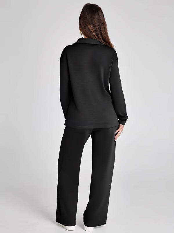 Ensemble Deux Pièces Femme Manches Longues – Tissu Doux et Confortable