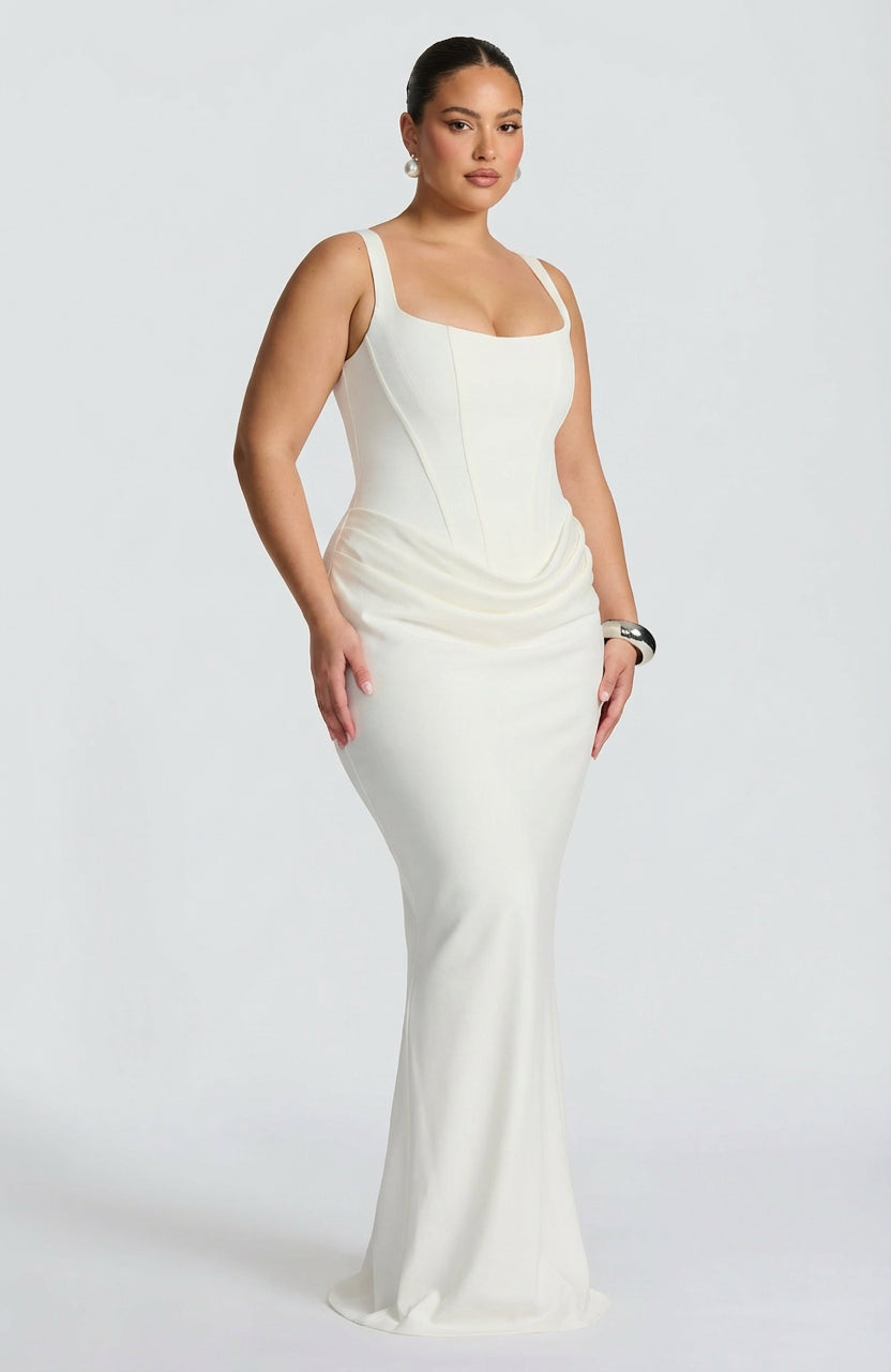 Robe Longue Femme Col Carré