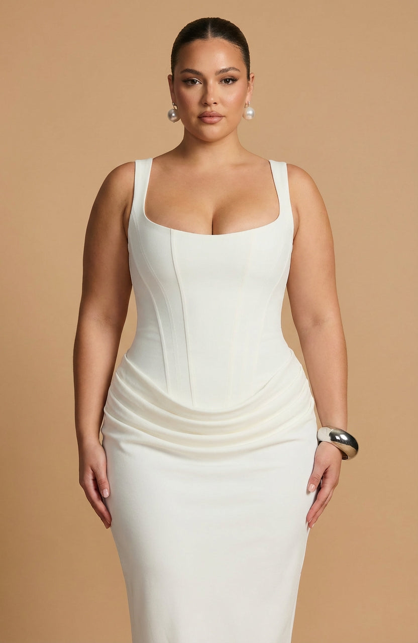Robe Longue Femme Col Carré
