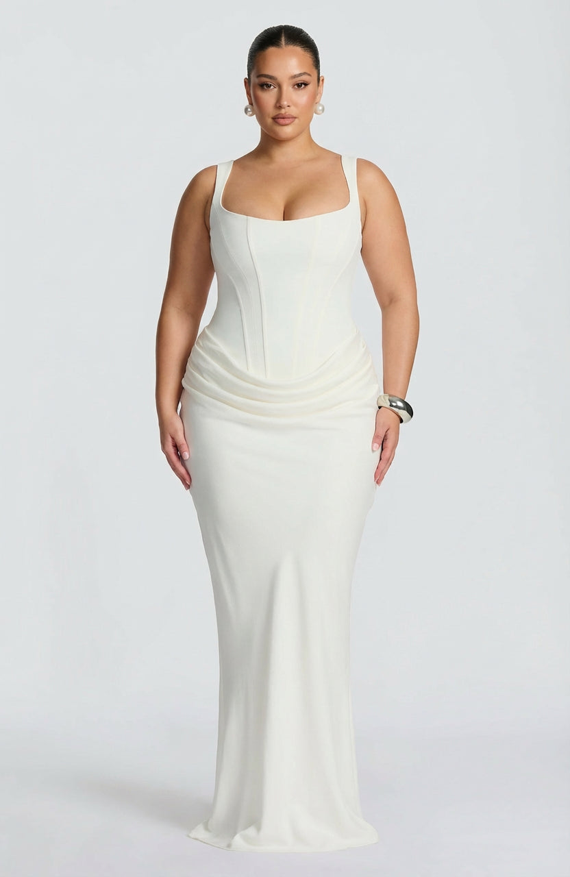 Robe Longue Femme Col Carré