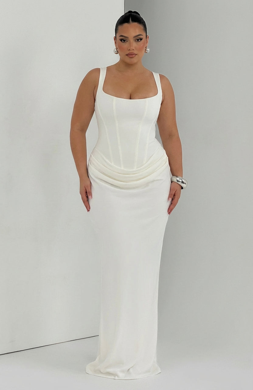Robe Longue Femme Col Carré