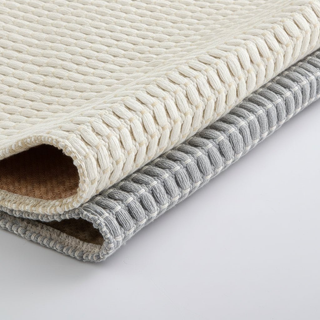 Alfombra de baño gruesa de microfibra – Gris, diseño moderno con base antideslizante para el baño o la ducha