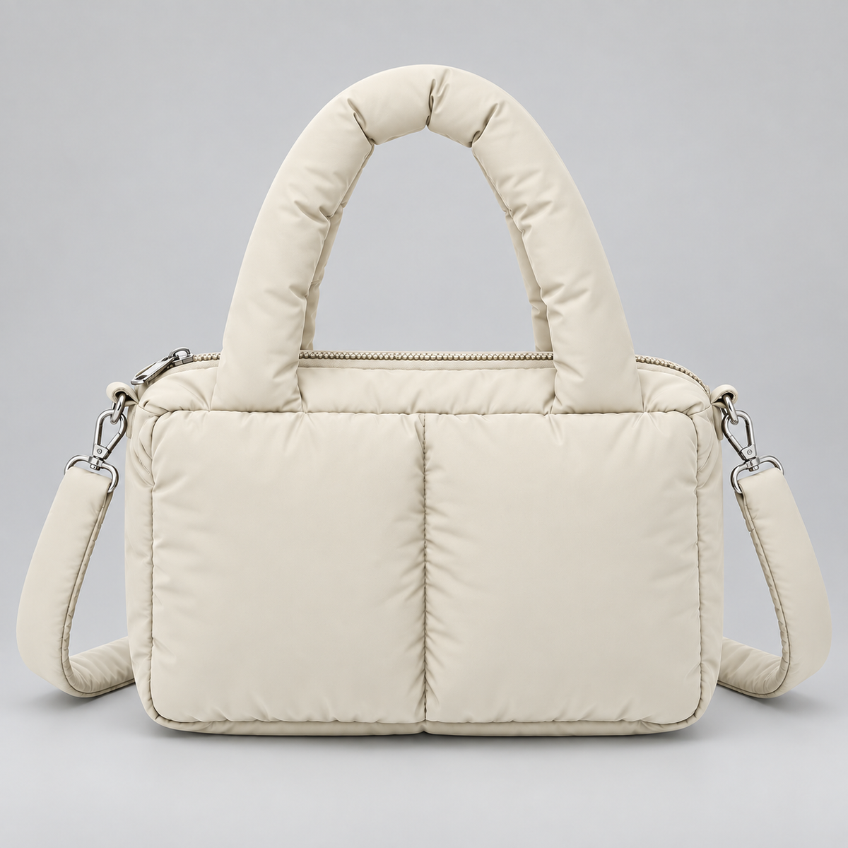 Women's Quilted Shoulder Bag - Handbag with Multiple Storage Compartments