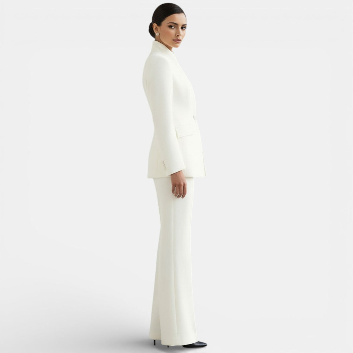 Tailleur Femme Veste et Pantalon Coupe Structurée