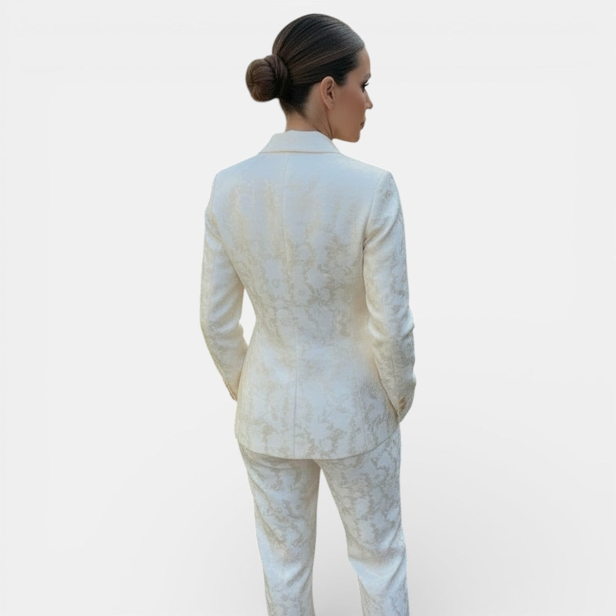 Tailleur Femme Blazer et Pantalon Wide Leg