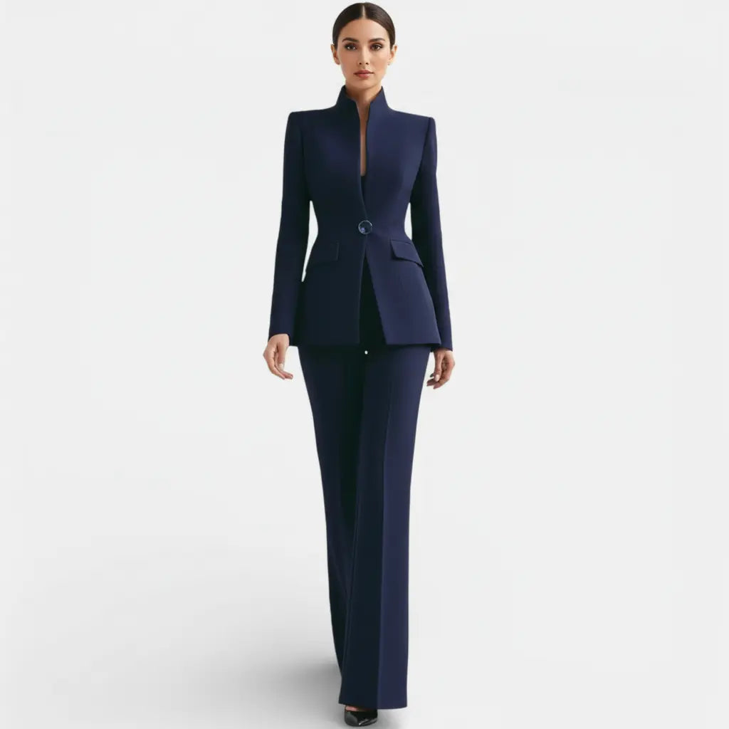 Tailleur Femme Veste et Pantalon Coupe Structurée