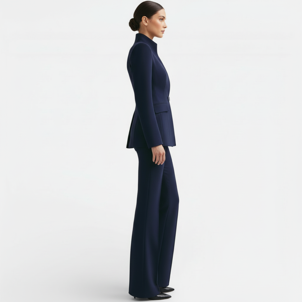 Tailleur Femme Veste et Pantalon Coupe Structurée