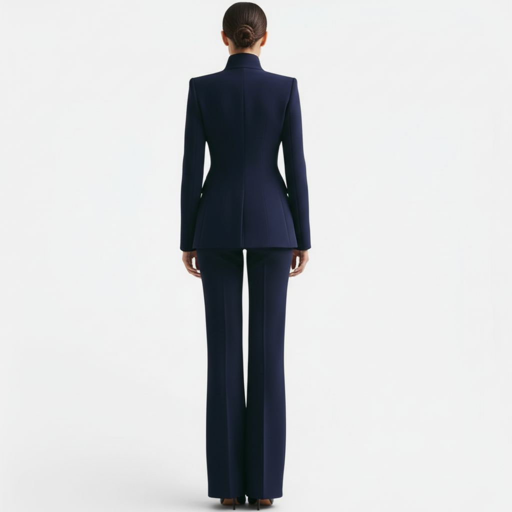 Tailleur Femme Veste et Pantalon Coupe Structurée