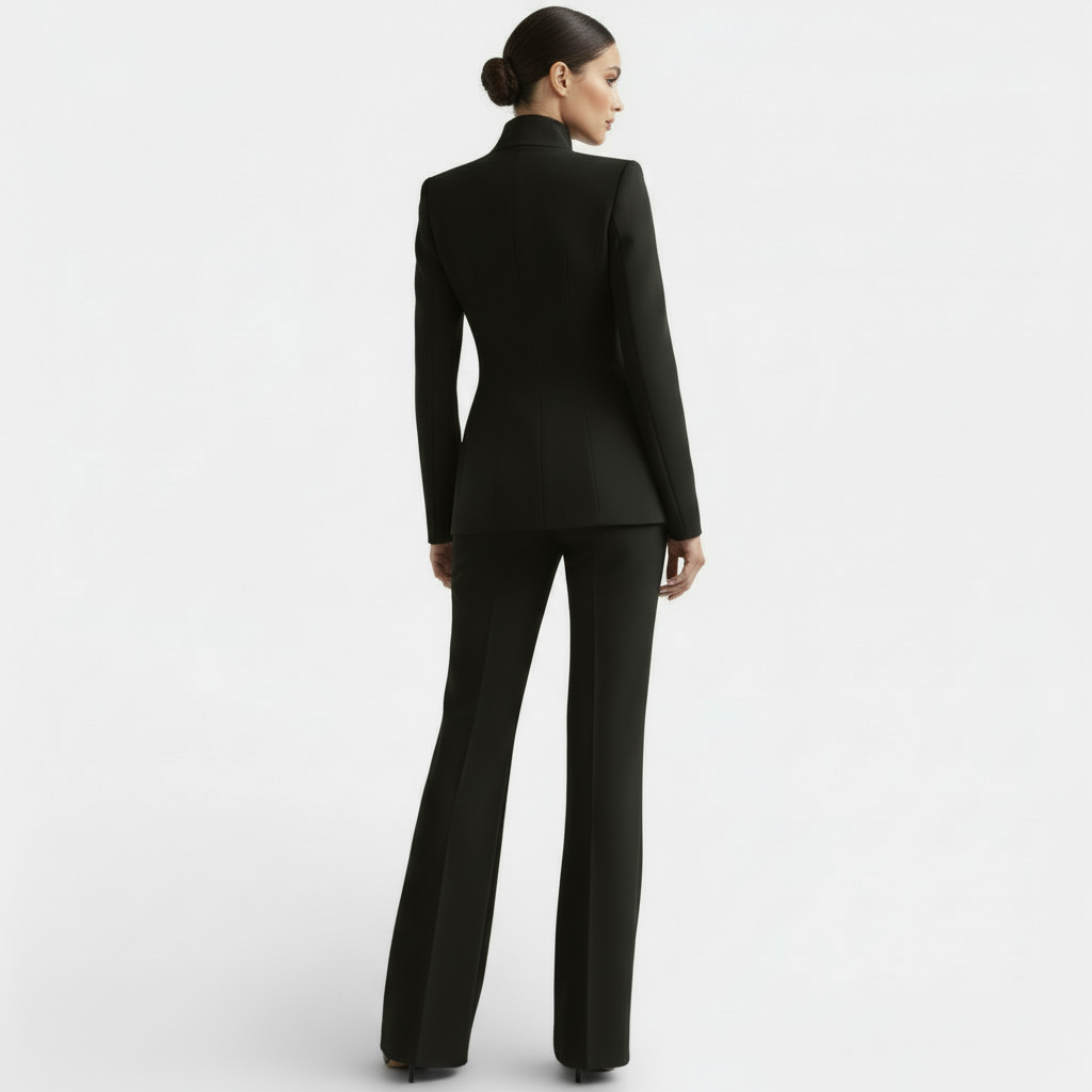 Tailleur Femme Veste et Pantalon Coupe Structurée