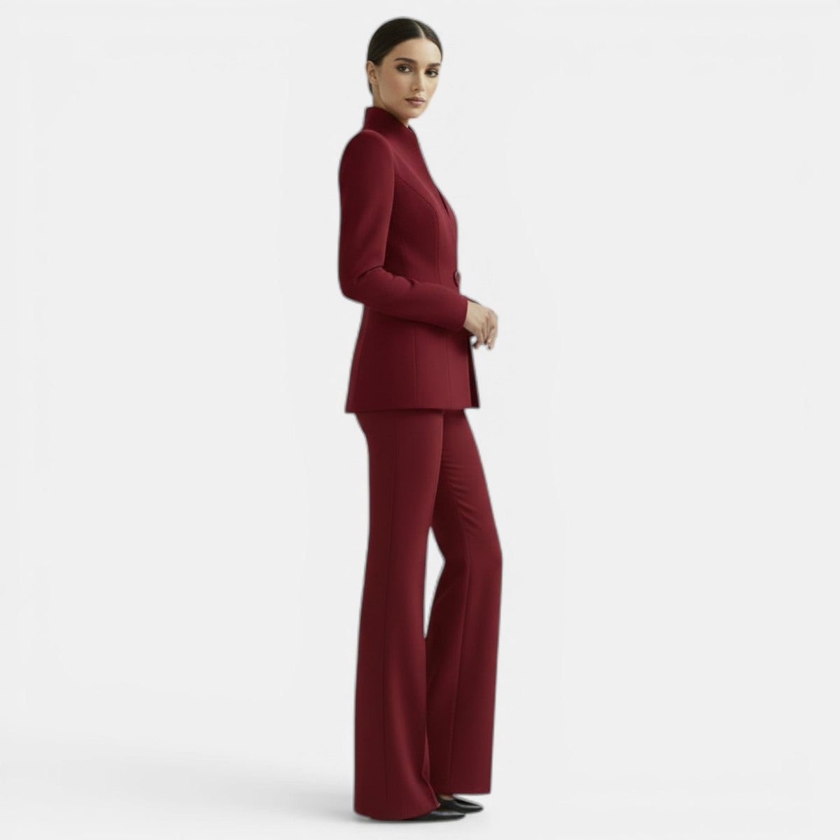 Tailleur Femme Veste et Pantalon Coupe Structurée