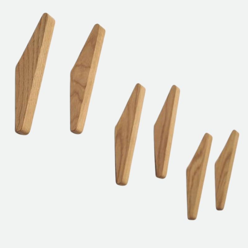 Wooden Wall Hooks – Natural Two-Tone Finish, Minimalist Design for the Entryway or Bedroom