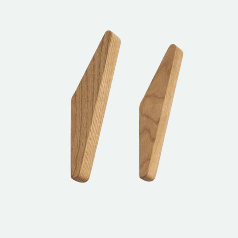Wooden Wall Hooks – Natural Two-Tone Finish, Minimalist Design for the Entryway or Bedroom
