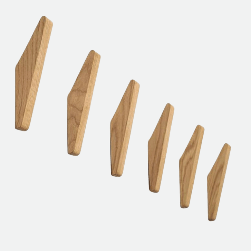 Wooden Wall Hooks – Natural Two-Tone Finish, Minimalist Design for the Entryway or Bedroom