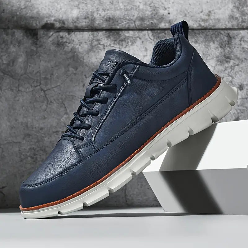 Sneakers Homme en Cuir Véritable – Semelle Orthopédique Confort