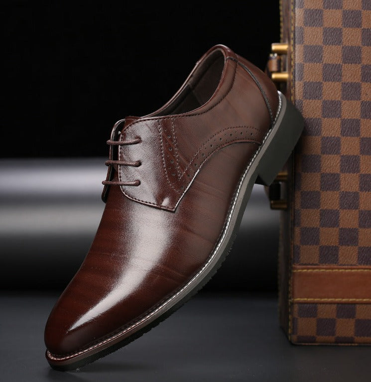Chaussures à Lacets Homme en Cuir Véritable