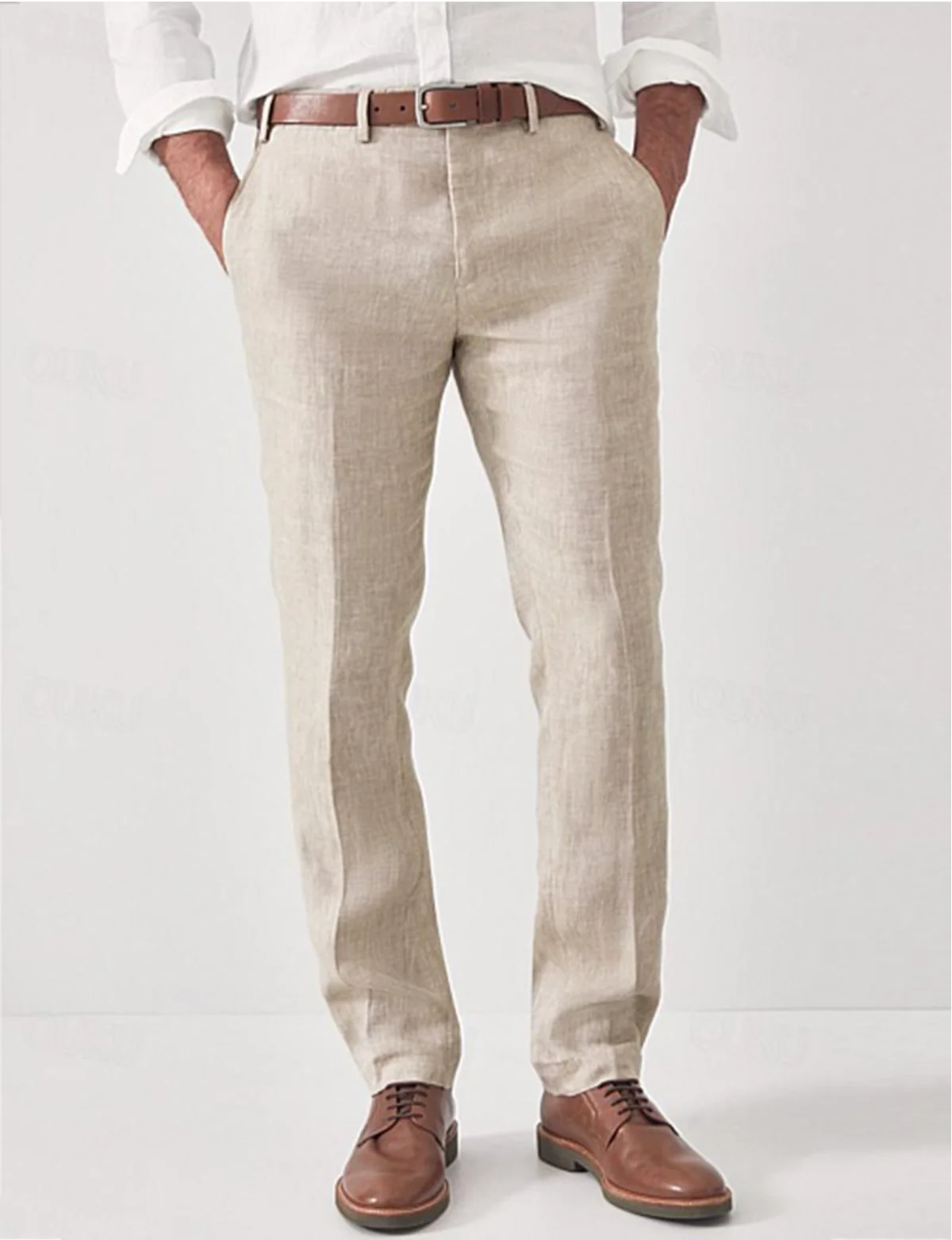 Pantalon Homme Respirant Été Coupe Moderne Droite