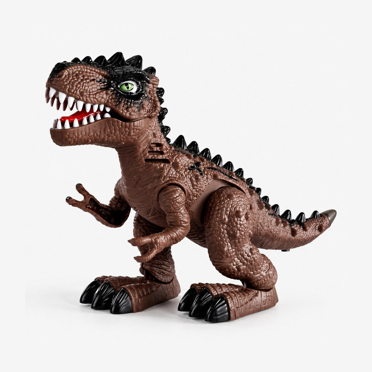 Dinosaure marcheur Tyrannosaure Rex électronique, vue produit sur fond blanc