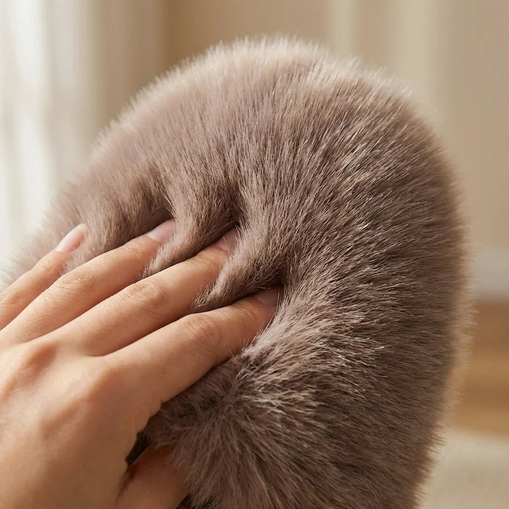 Chausson Femme Peluche Moelleux - Semelle Antidérapante