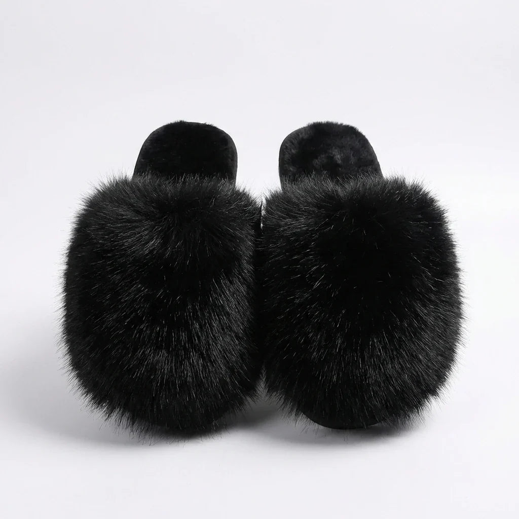 Chausson Femme Peluche Moelleux - Semelle Antidérapante