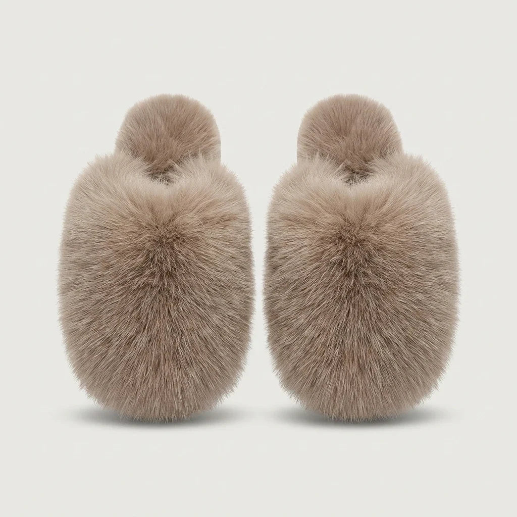 Chausson Femme Peluche Moelleux - Semelle Antidérapante