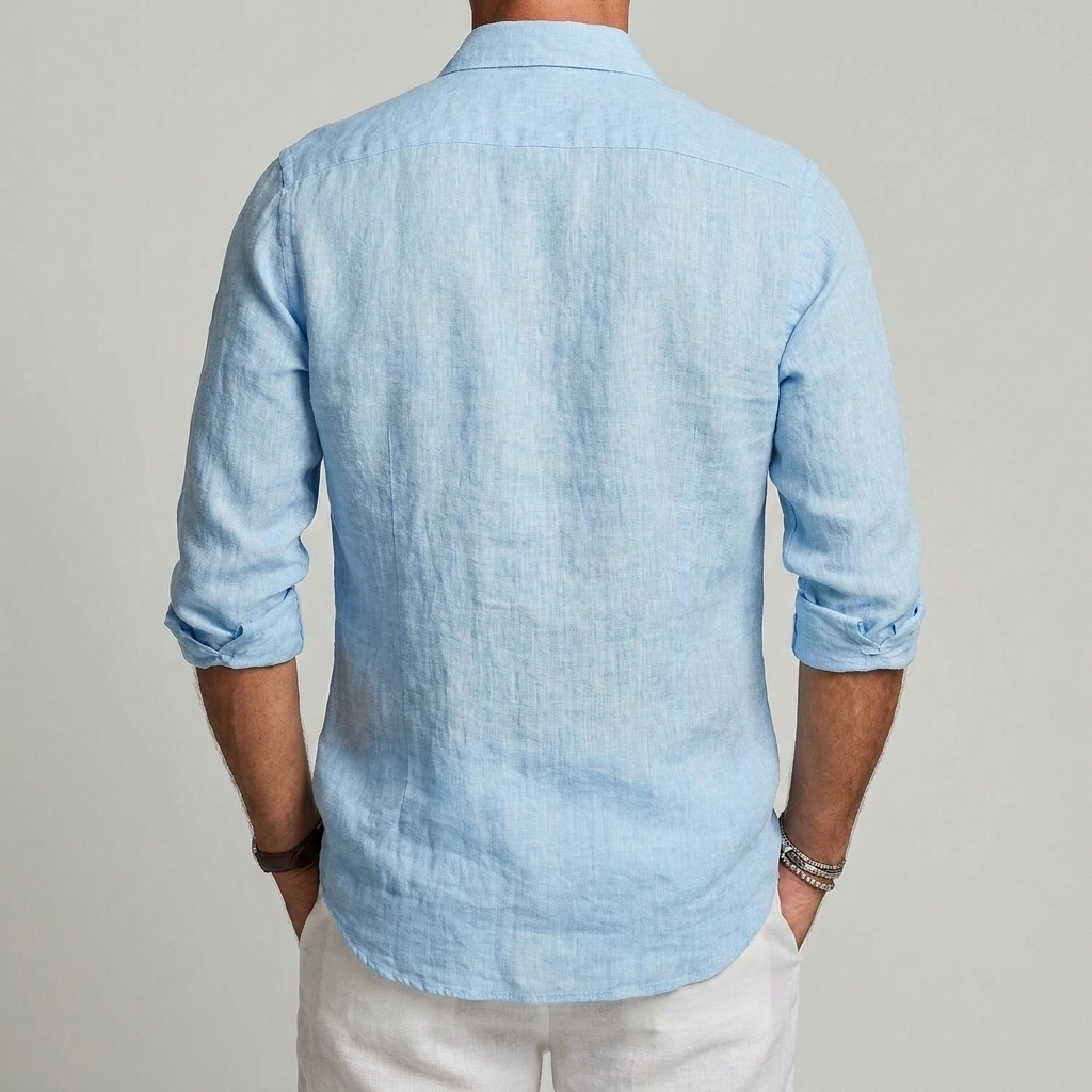 Chemise en Lin Homme - Col Classique Manches Longues