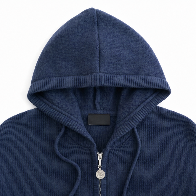 Sweat à Capuche Zippé Femme, Manches Rayées et Épaules Tombantes