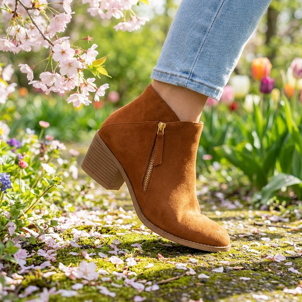 Bottines Orthopédiques Femme à Talon Carré et Zip Latéral