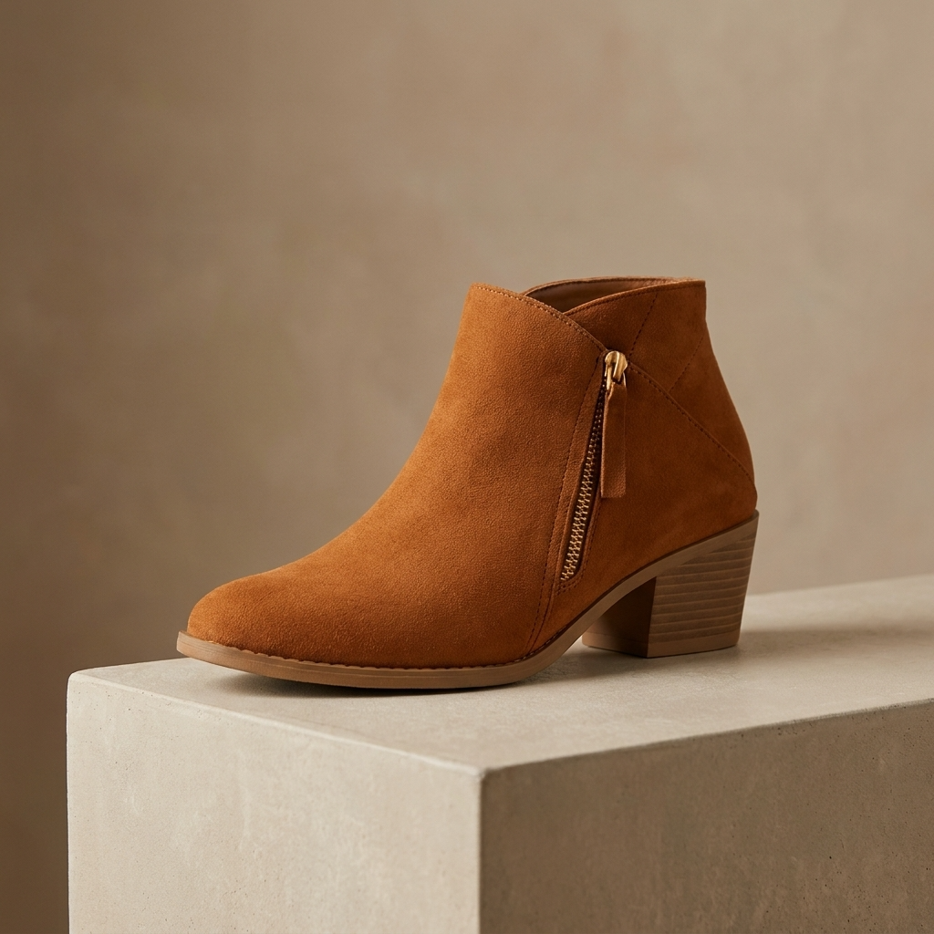 Bottines Orthopédiques Femme à Talon Carré et Zip Latéral