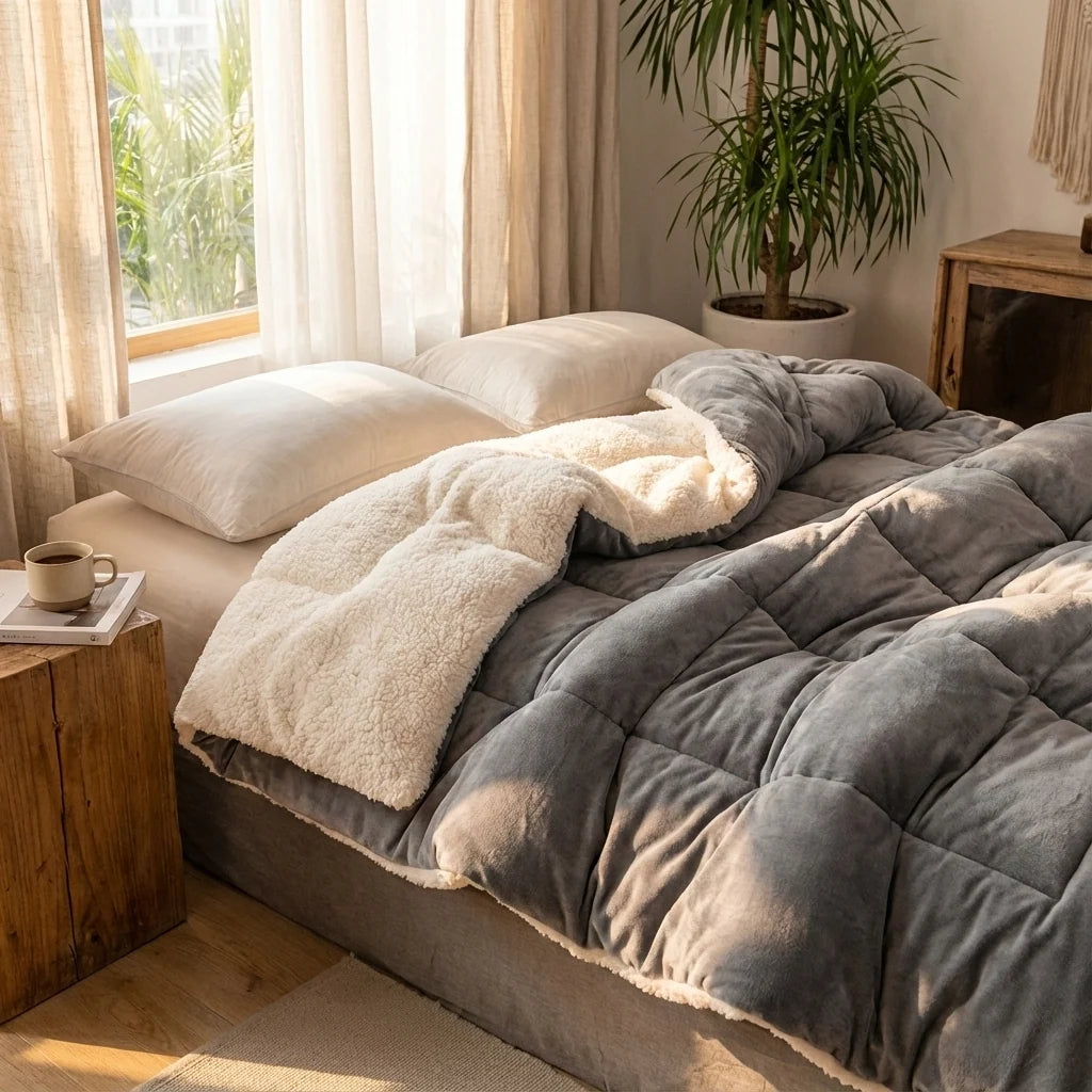 Couverture Lestée Polaire Sherpa Chaude et Douce