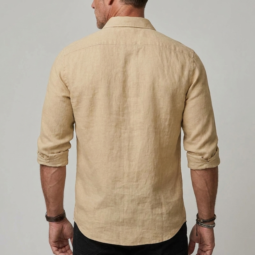 Chemise en Lin Homme - Col Classique Manches Longues