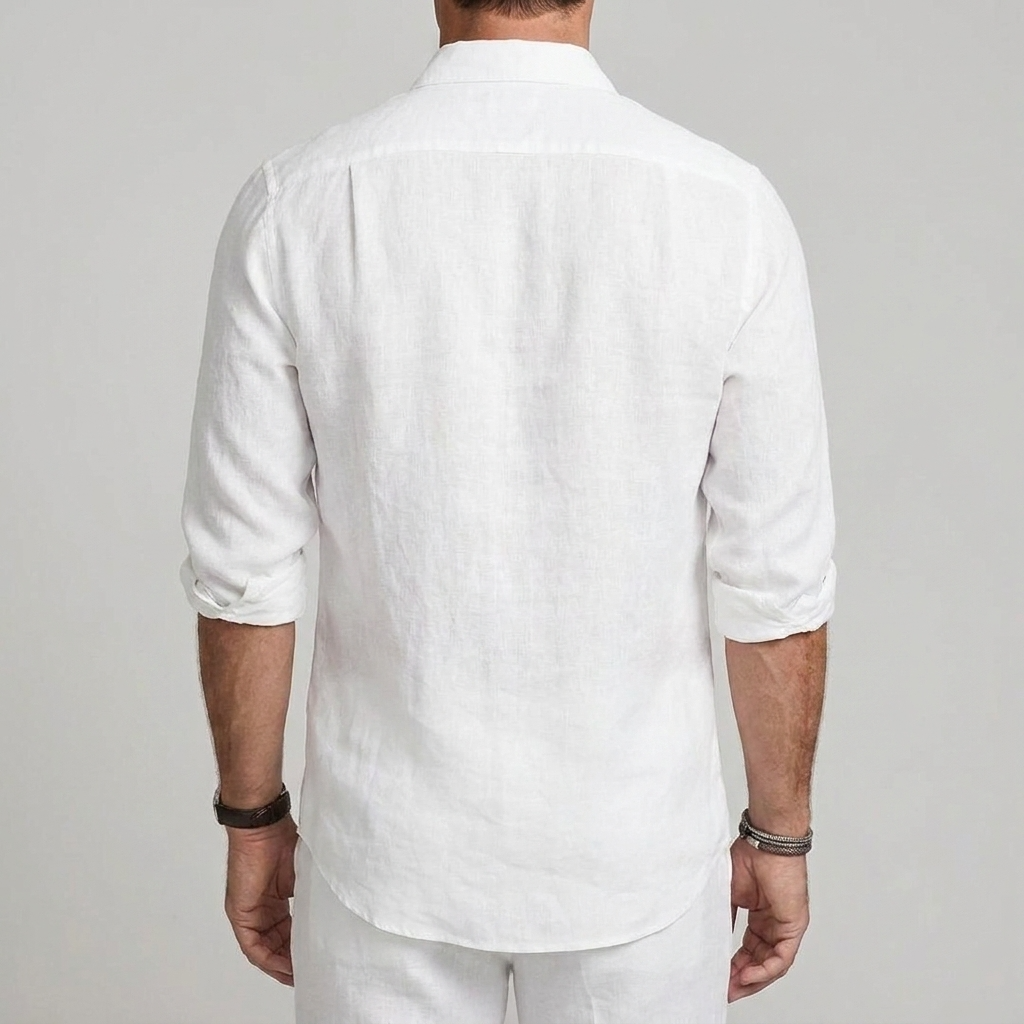 Chemise en Lin Homme - Col Classique Manches Longues