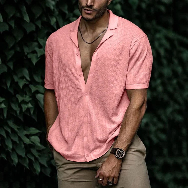 Chemise Homme Manches Courtes Boutonnée - Coupe Décontractée