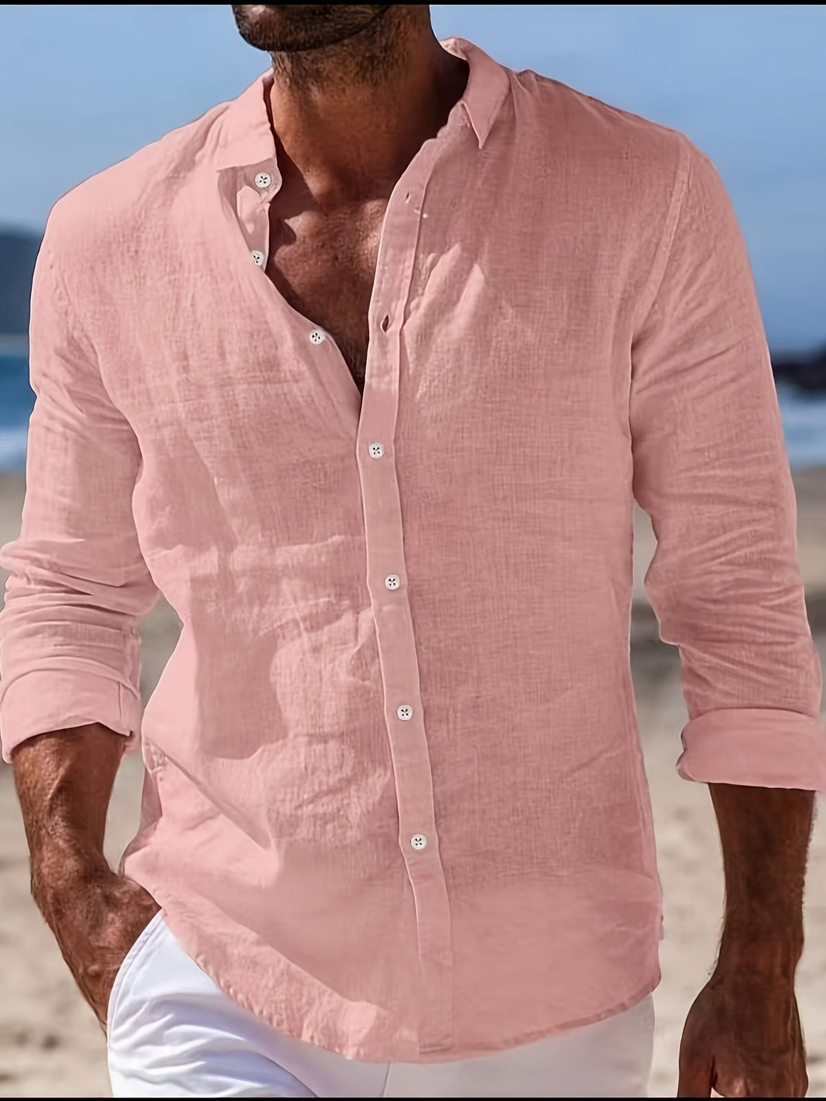 Chemise Homme Légère Manches Longues Coupe Ample Été