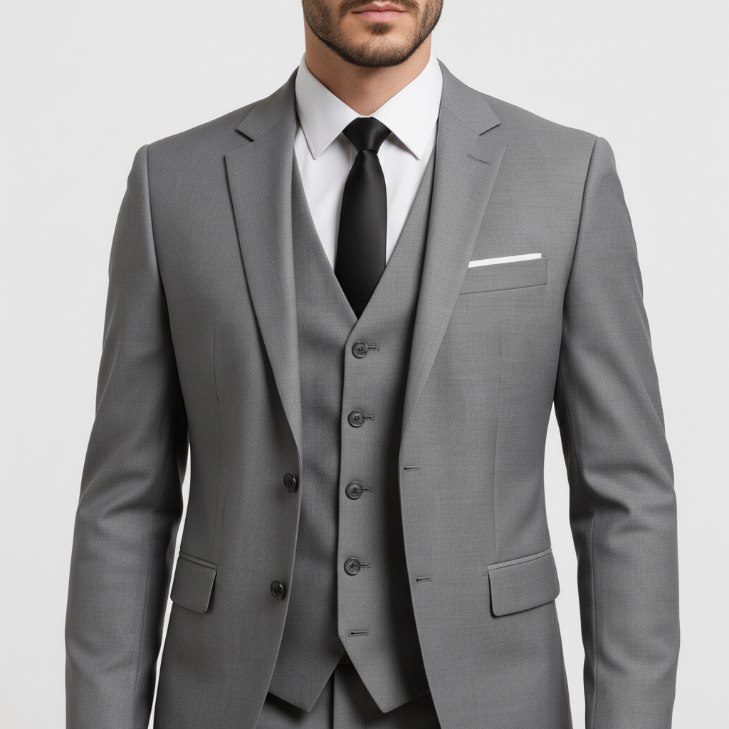 Costume Homme 3 Pièces avec Gilet - Veste, Gilet et Pantalon